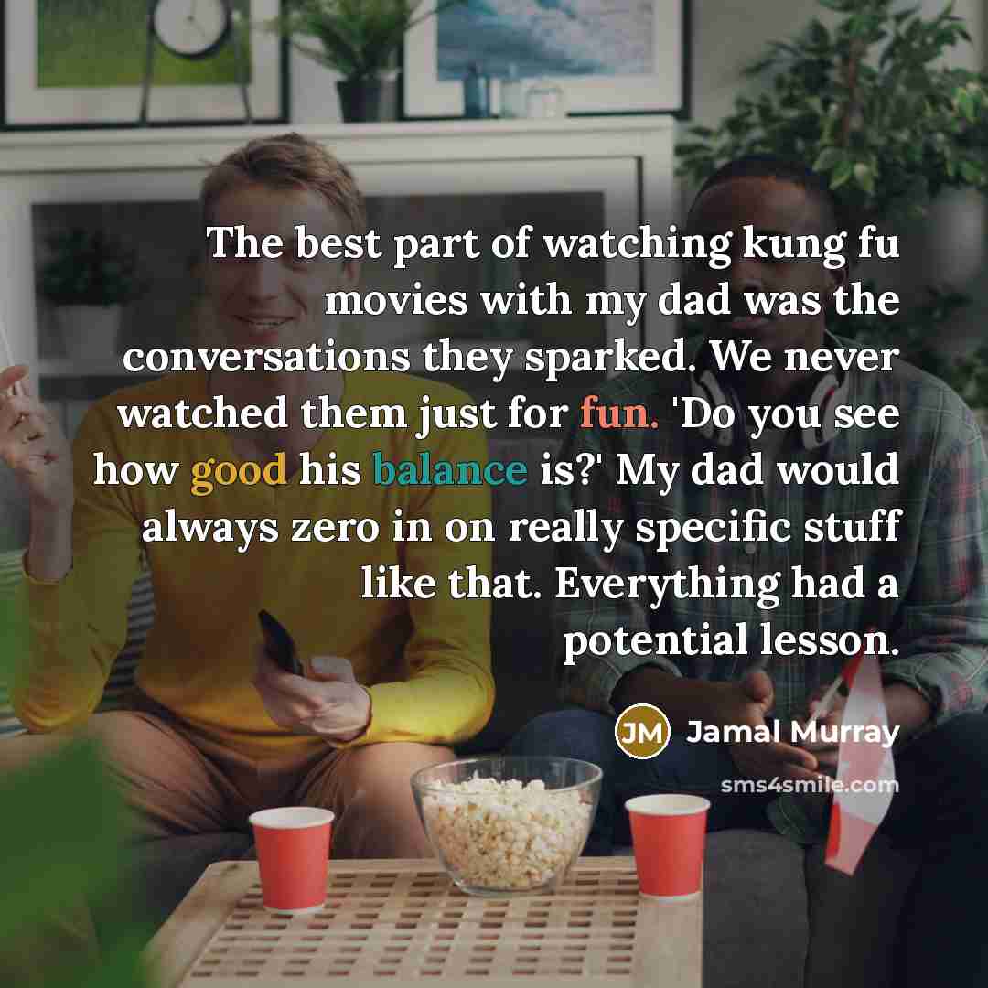 “The best part of watching kung fu movies with my…” quote by Jamal Murray