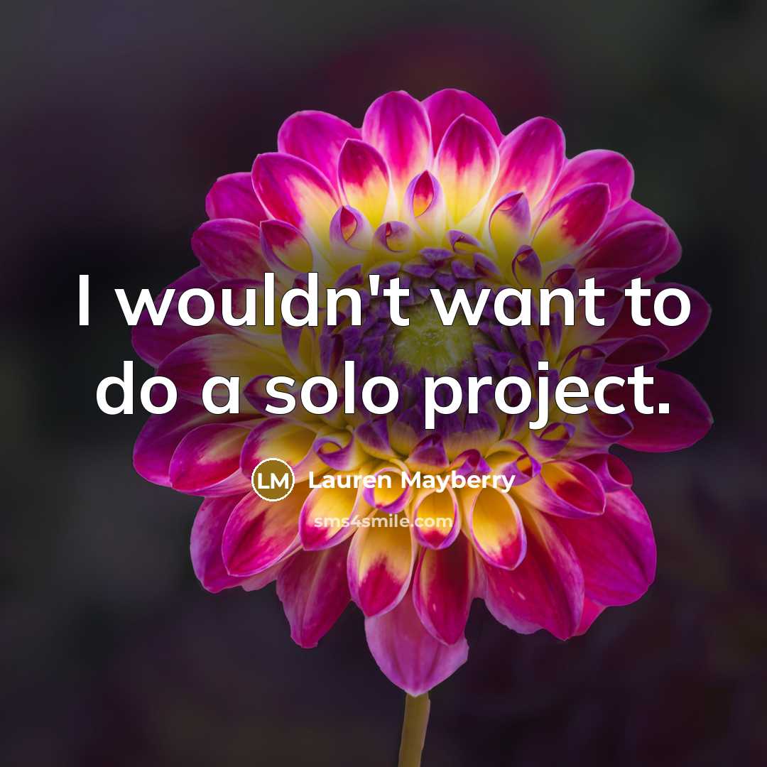 “I wouldn't want to do a solo project.…” quote by Lauren Mayberry