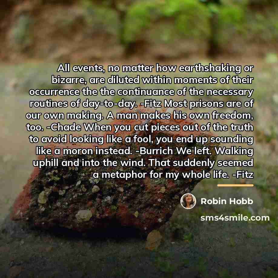 “All events, no matter how earthshaking or bizarre, are diluted…” quote by Robin Hobb