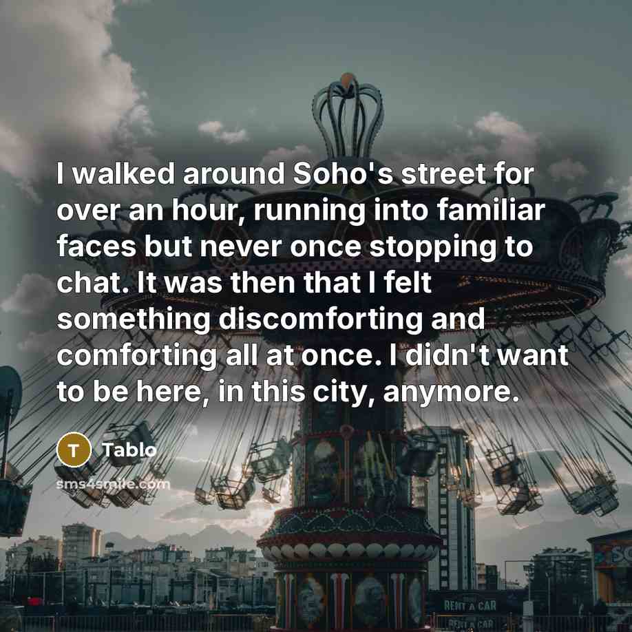 “I walked around Soho's street for over an hour, running…” quote by Tablo