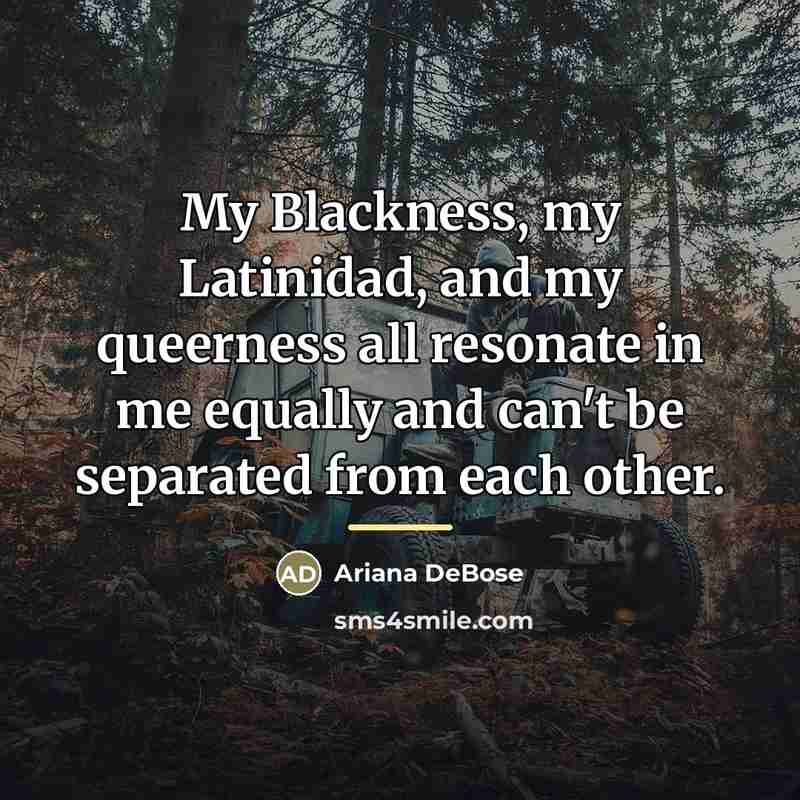 “My Blackness, my Latinidad, and my queerness all resonate in…” quote by Ariana DeBose