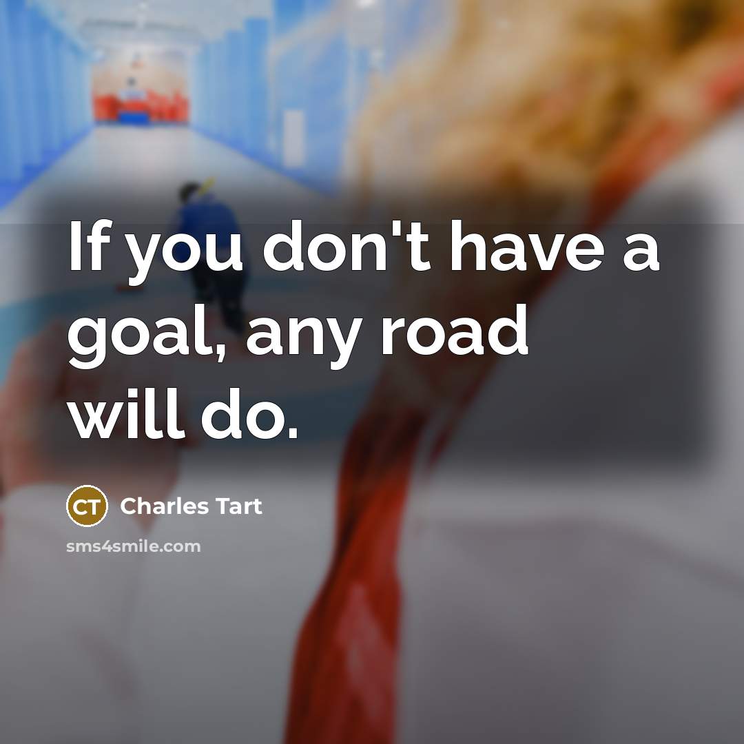 “If you don't have a goal, any road will do.…” quote by Charles Tart