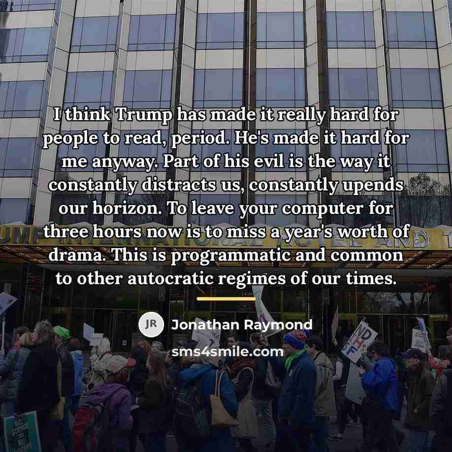 “I think Trump has made it really hard for people…” quote by Jonathan Raymond