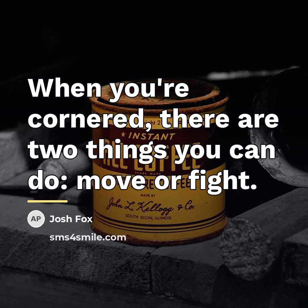 “When you're cornered, there are two things you can do:…” quote by Josh Fox