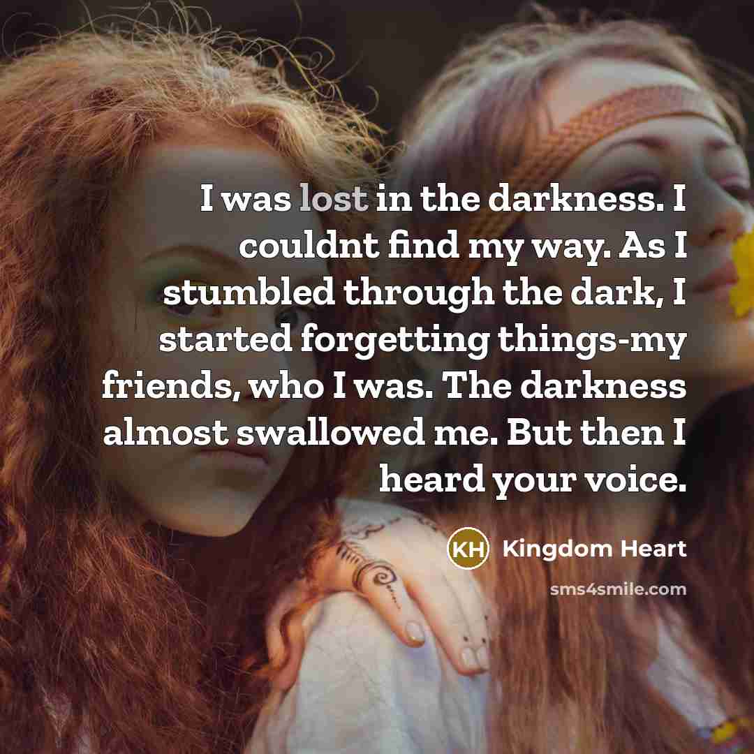 “I was lost in the darkness. I couldnt find my…” quote by Kingdom Heart