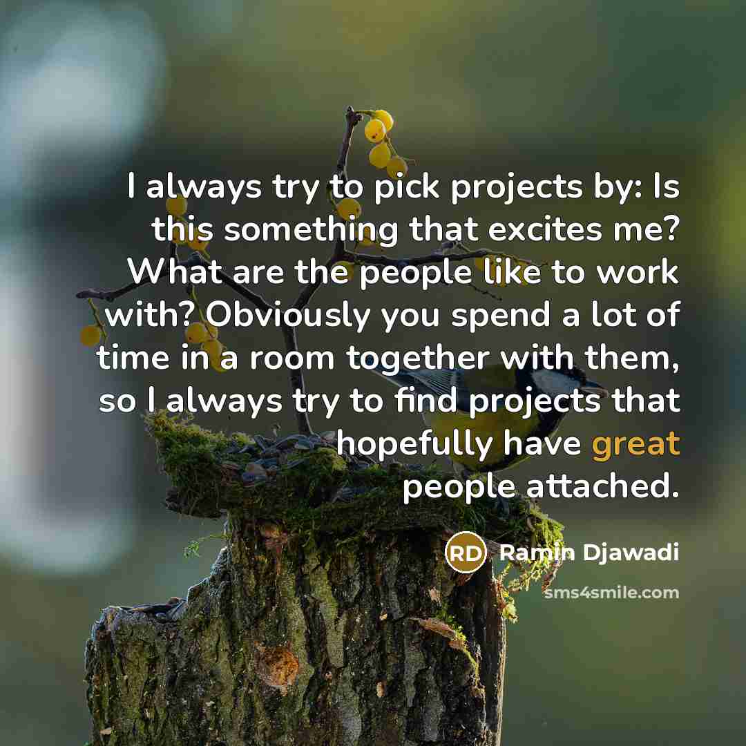 “I always try to pick projects by: Is this something…” quote by Ramin Djawadi
