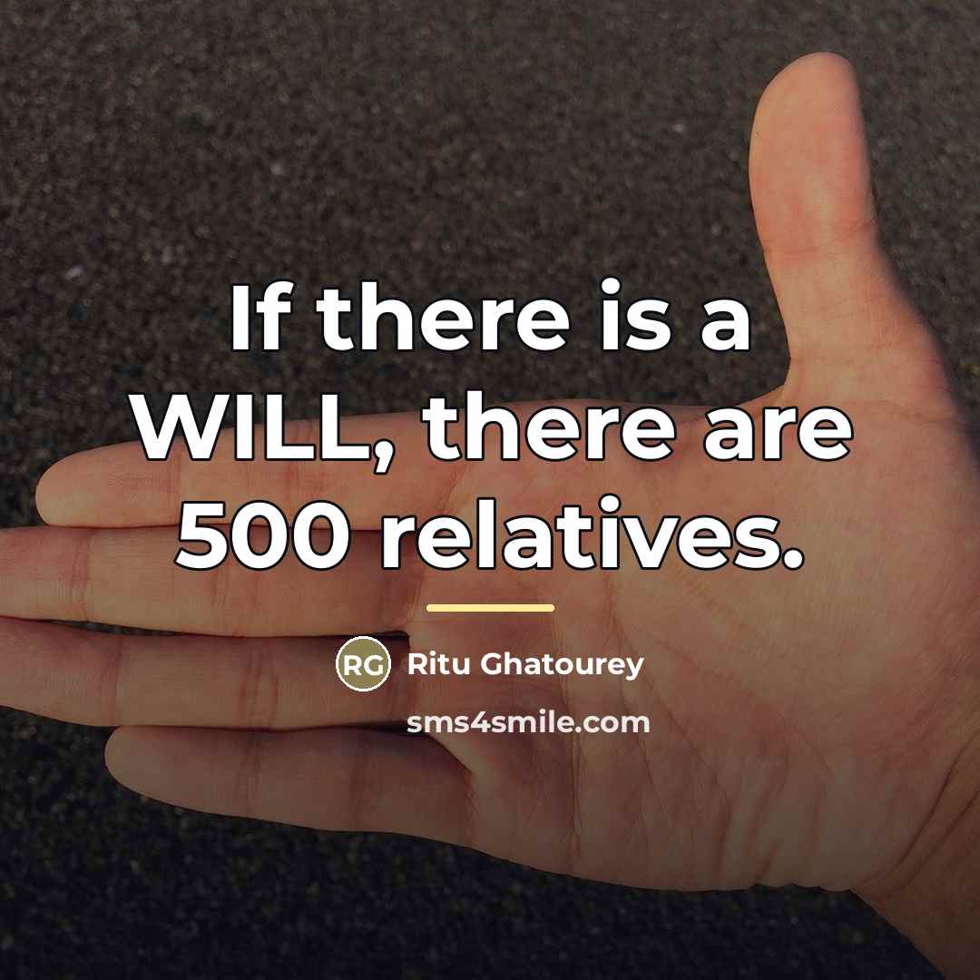 “If there is a WILL, there are 500 relatives.…” quote by Ritu Ghatourey