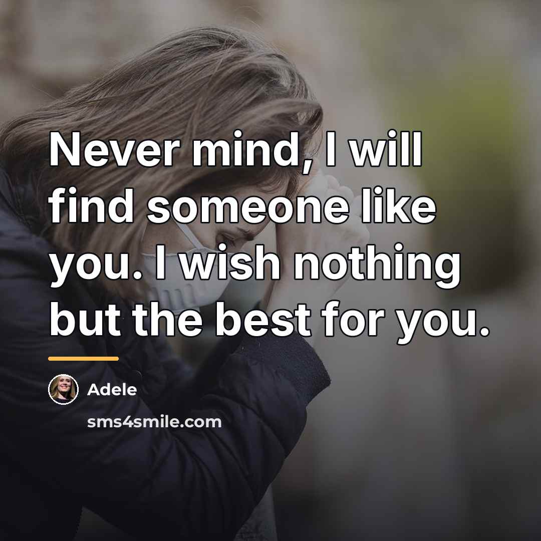 “Never mind, I will find someone like you. I wish…” quote by Adele