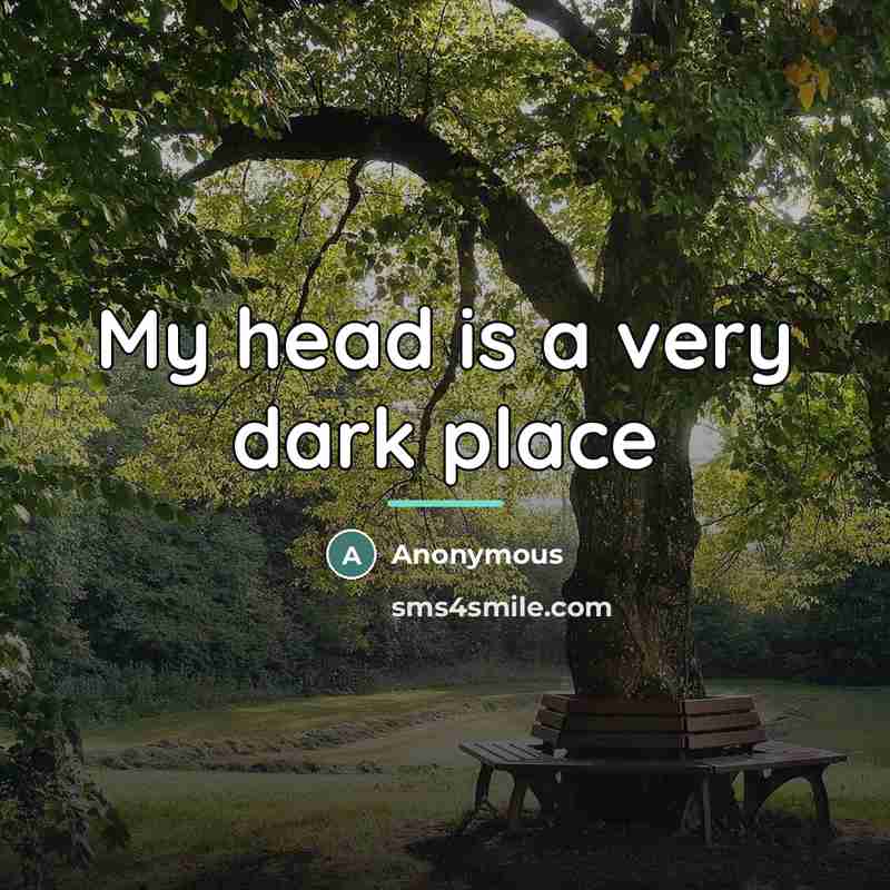 “My head is a very dark place…” quote by Anonymous