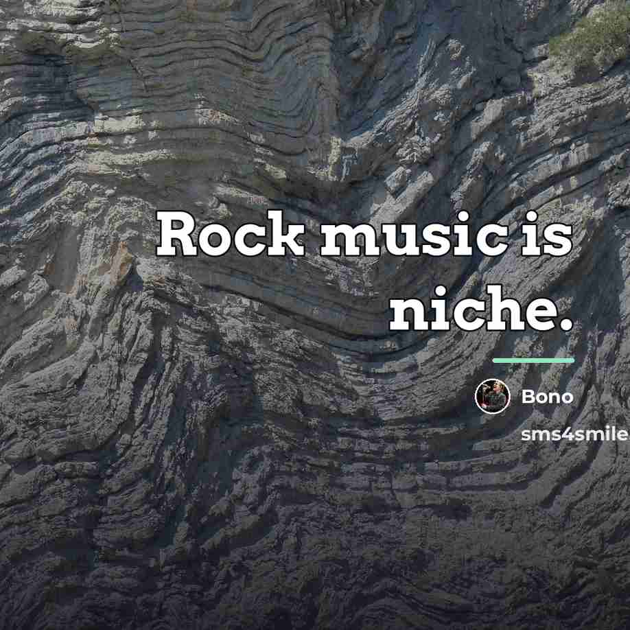 “Rock music is niche.…” quote by Bono