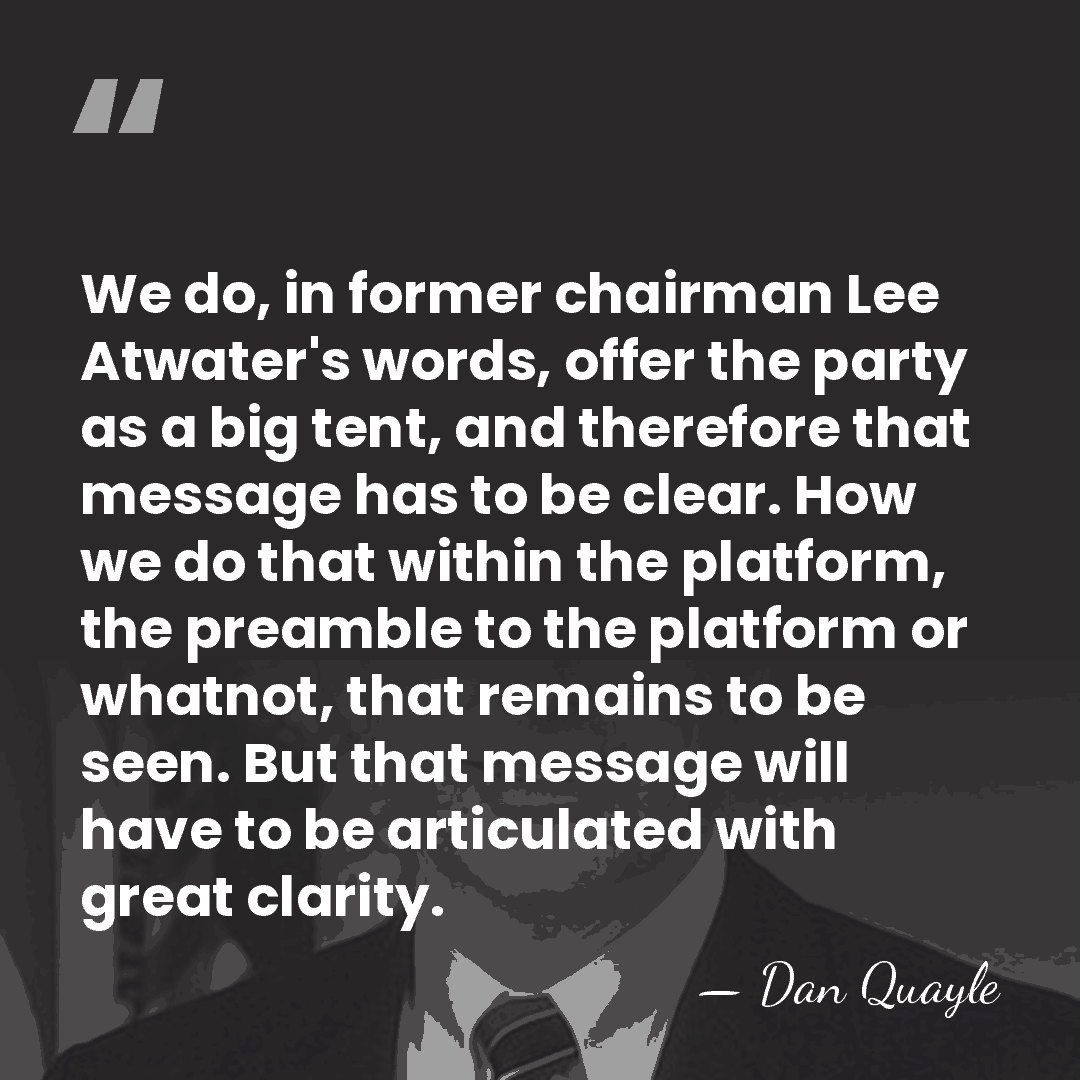 We do, in former chairman Lee Atwater's words, offer the party as&hellip; - Dan Quayle