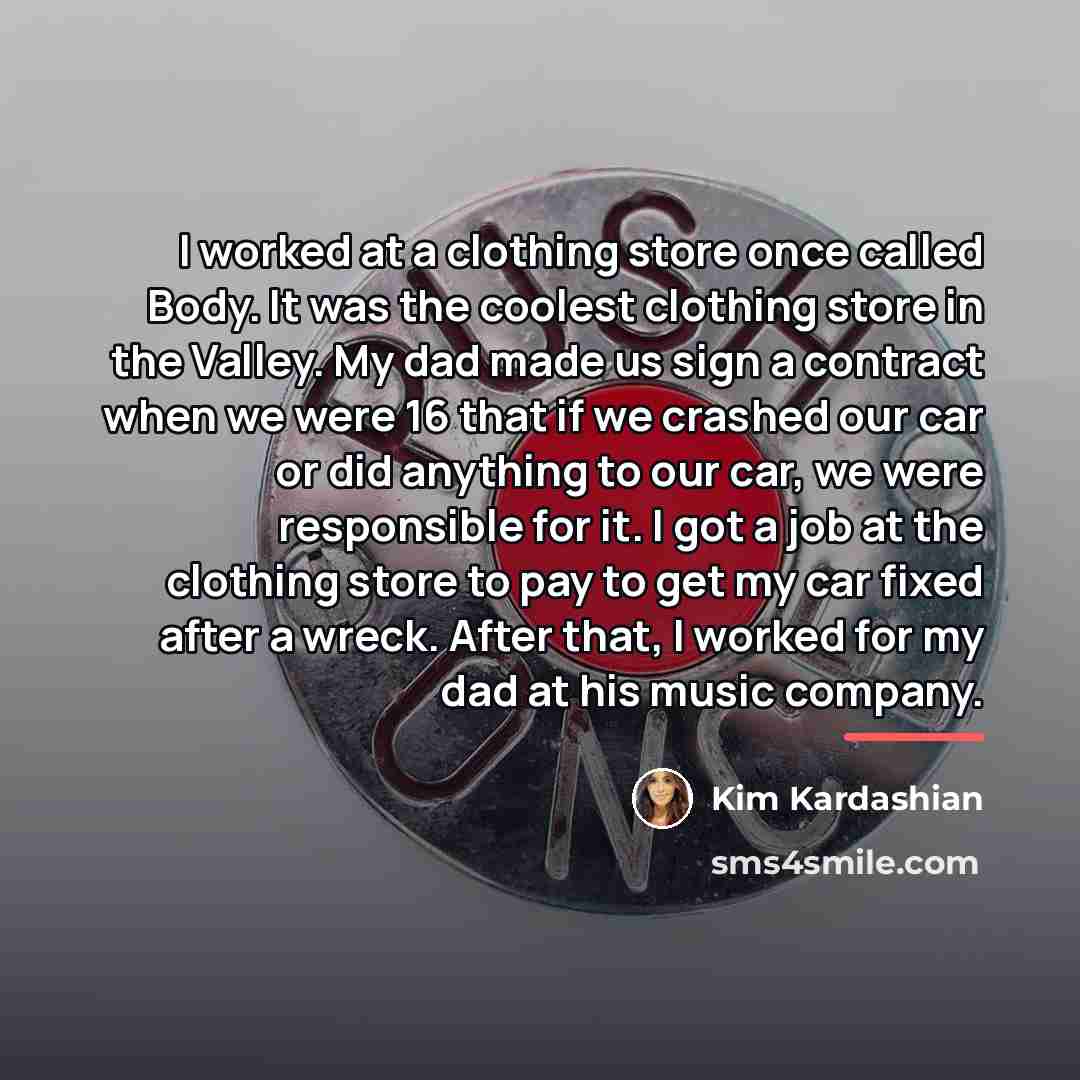 “I worked at a clothing store once called Body. It…” quote by Kim Kardashian