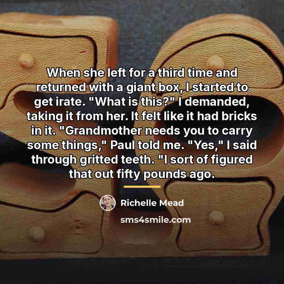 “When she left for a third time and returned with…” quote by Richelle Mead