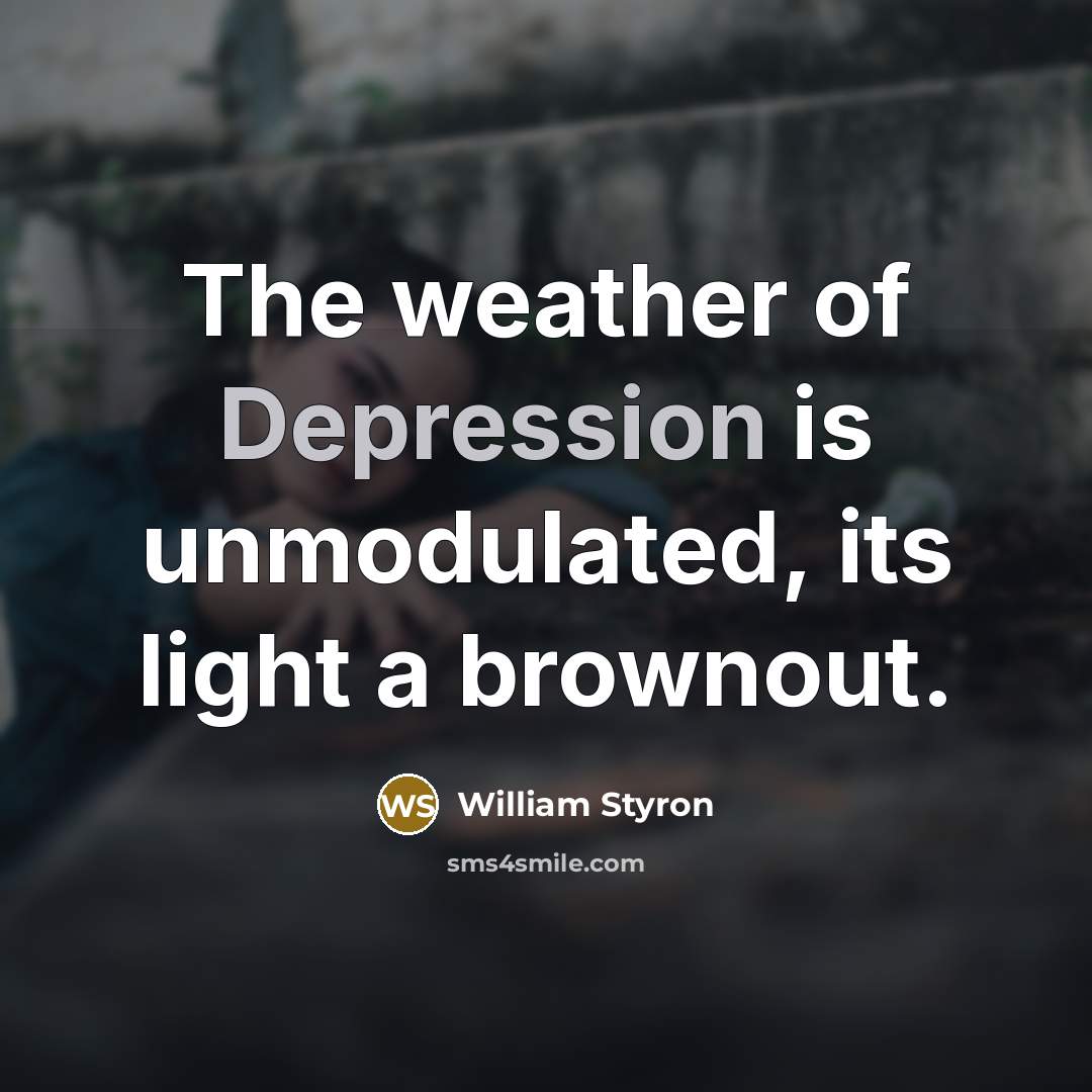 “The weather of Depression is unmodulated, its light a brownout.…” quote by William Styron