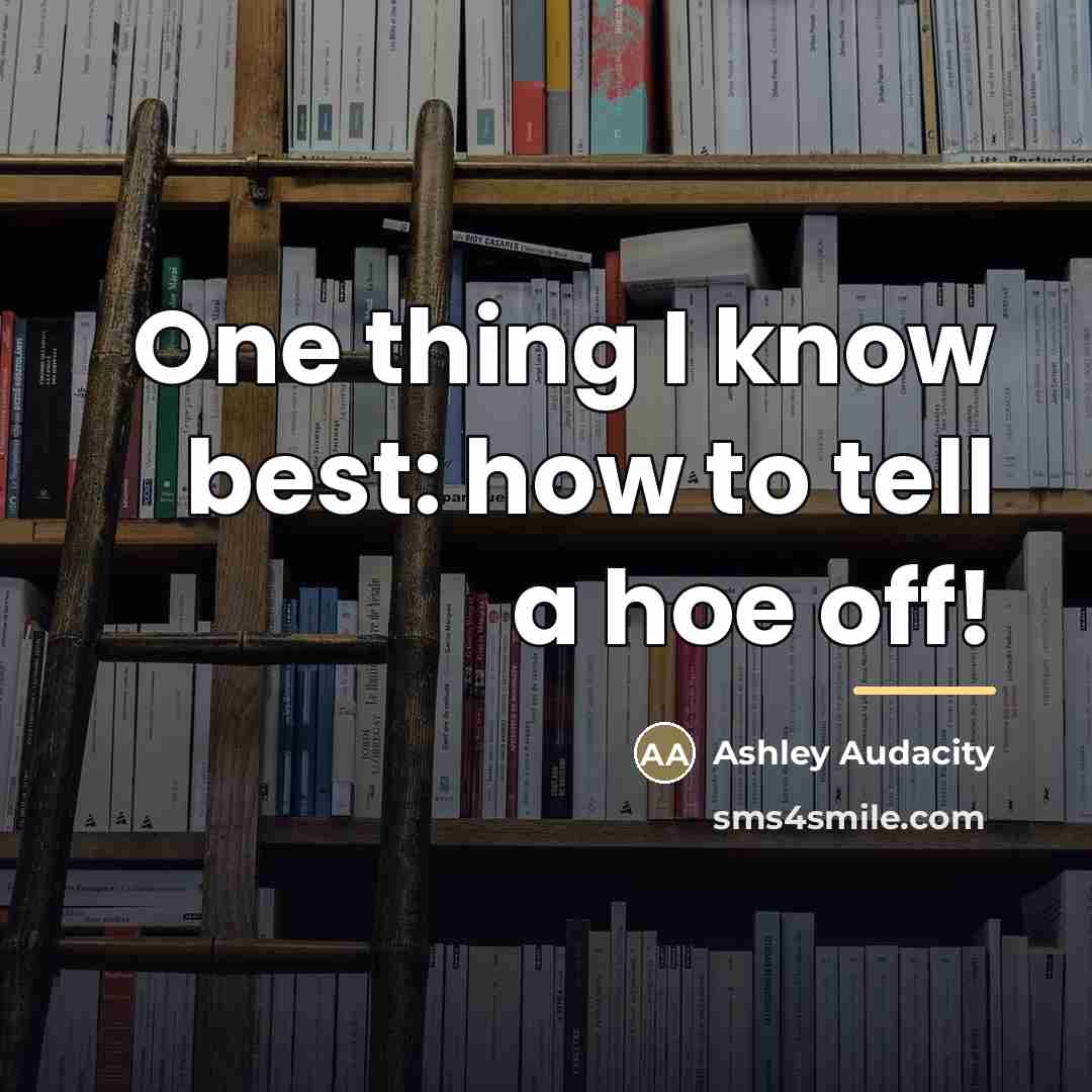 “One thing I know best: how to tell a hoe…” quote by Ashley Audacity
