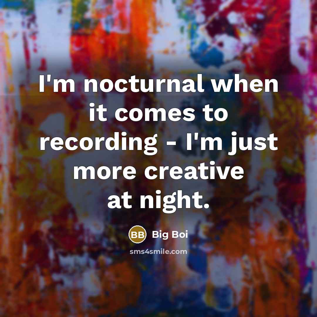 “I'm nocturnal when it comes to recording - I'm just…” quote by Big Boi