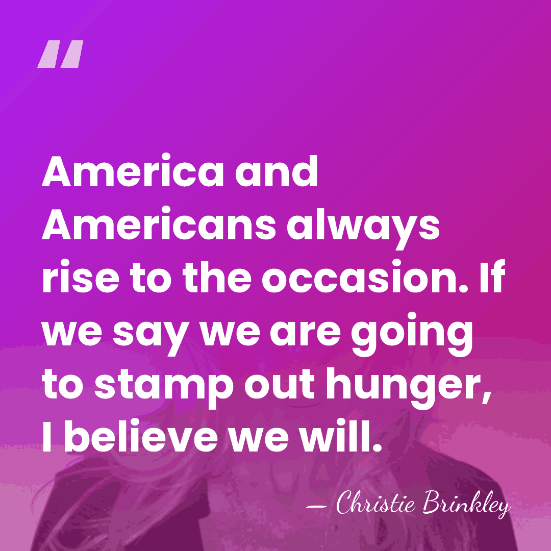 America and Americans always rise to the occasion. If we say we&hellip; - Christie Brinkley