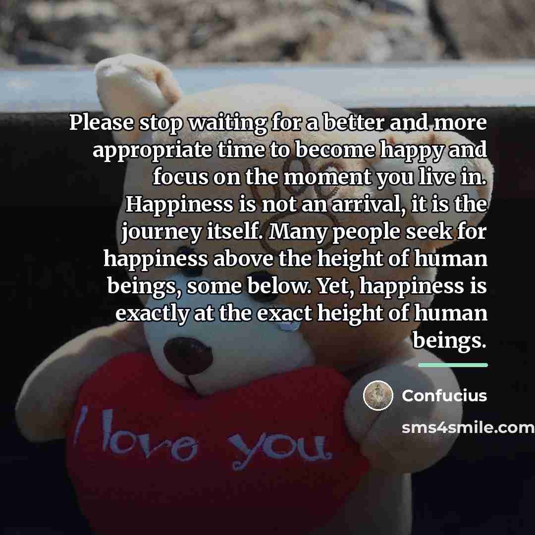 “Please stop waiting for a better and more appropriate time…” quote by Confucius