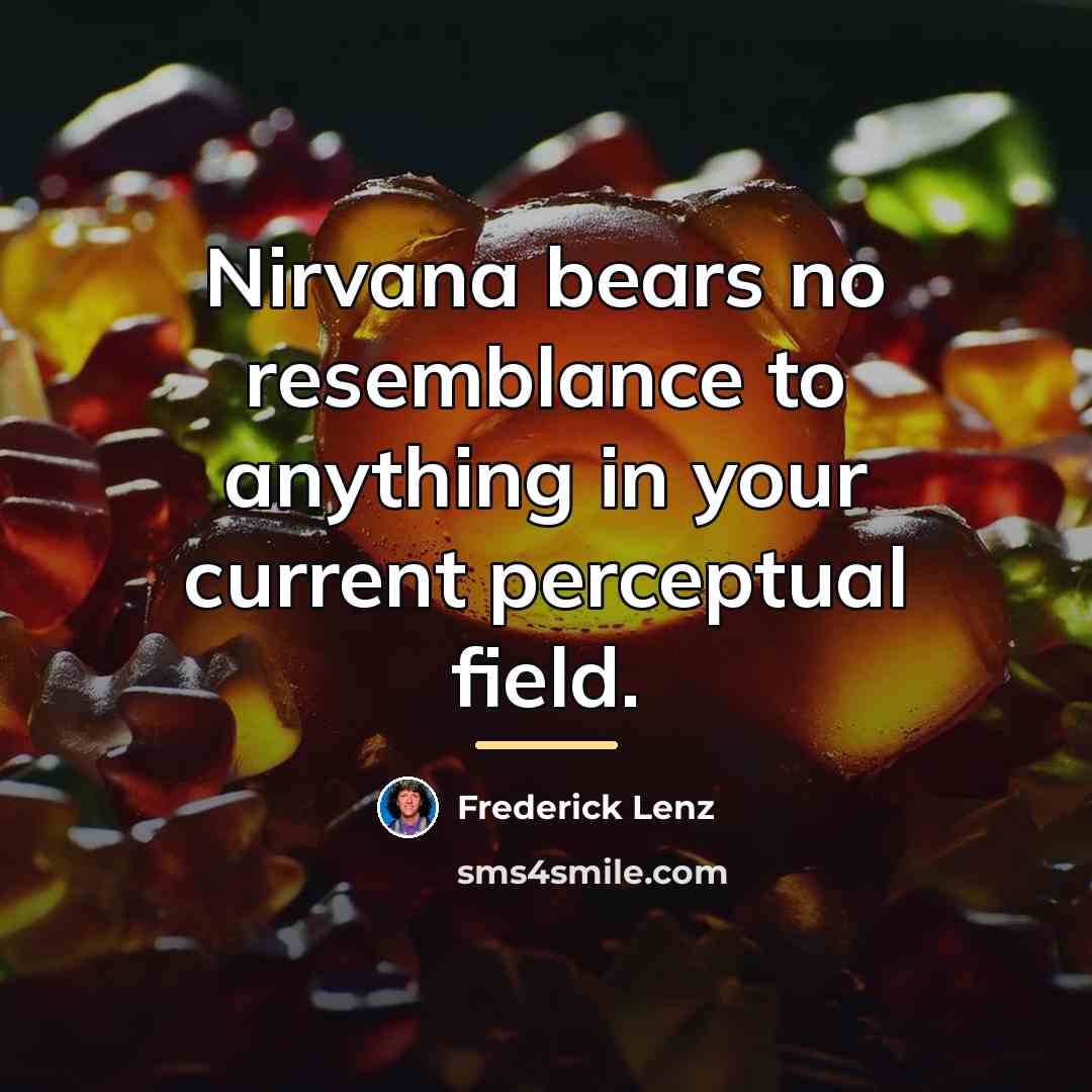 “Nirvana bears no resemblance to anything in your current perceptual…” quote by Frederick Lenz