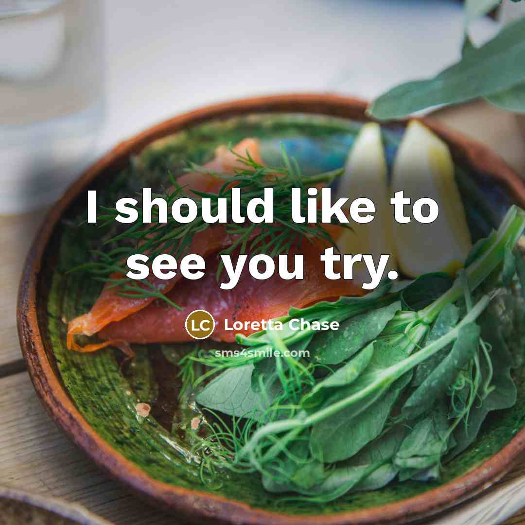 “I should like to see you try.” quote by Loretta Chase