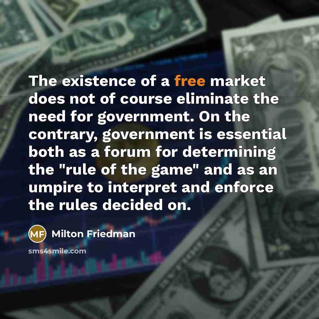 “The existence of a free market does not of course…” quote by Milton Friedman