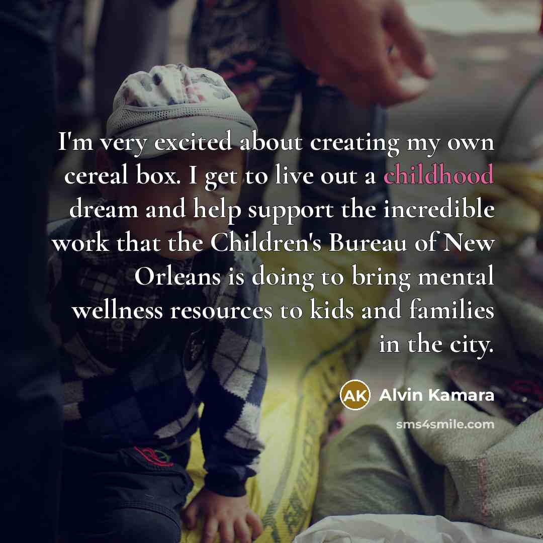“I'm very excited about creating my own cereal box. I…” quote by Alvin Kamara