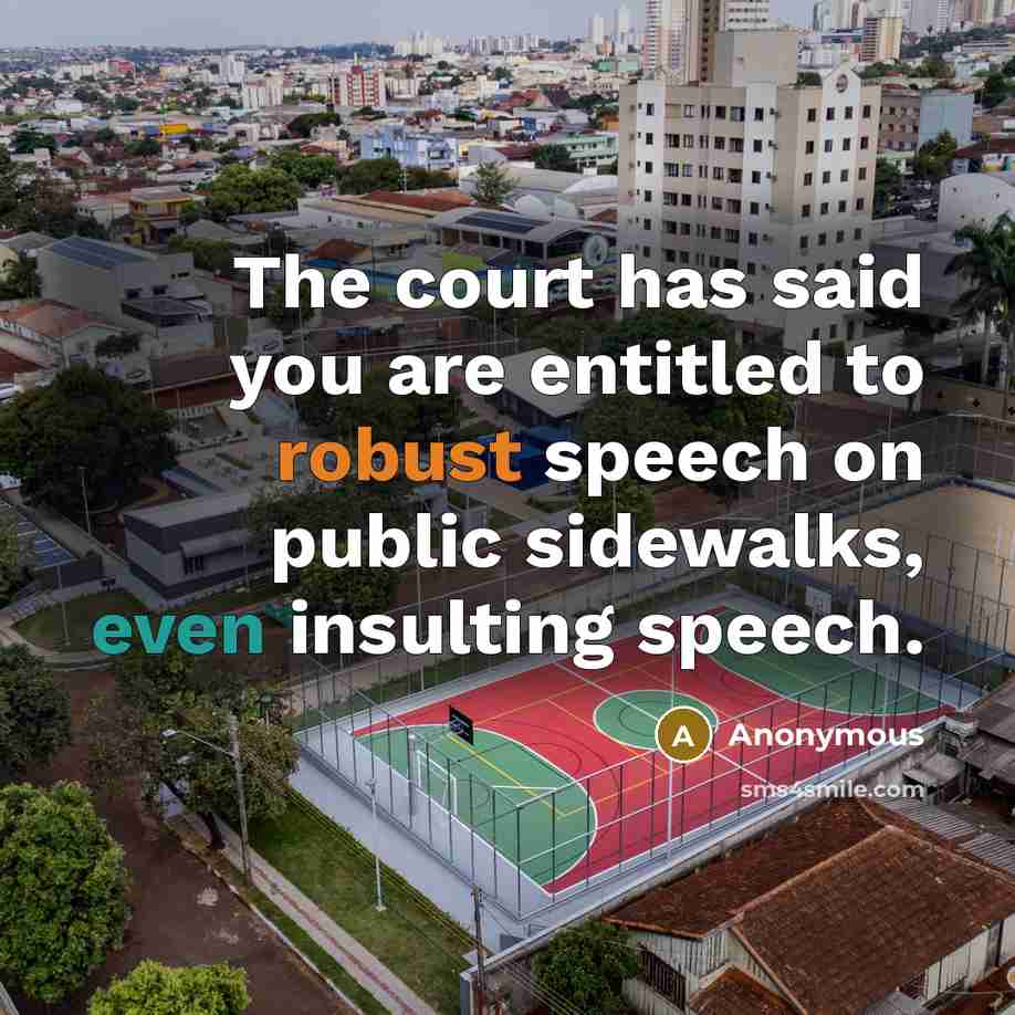 “The court has said you are entitled to robust speech…” quote by Anonymous