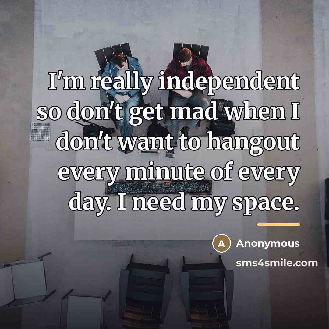 “I'm really independent so don't get mad when I don't…” quote by Anonymous