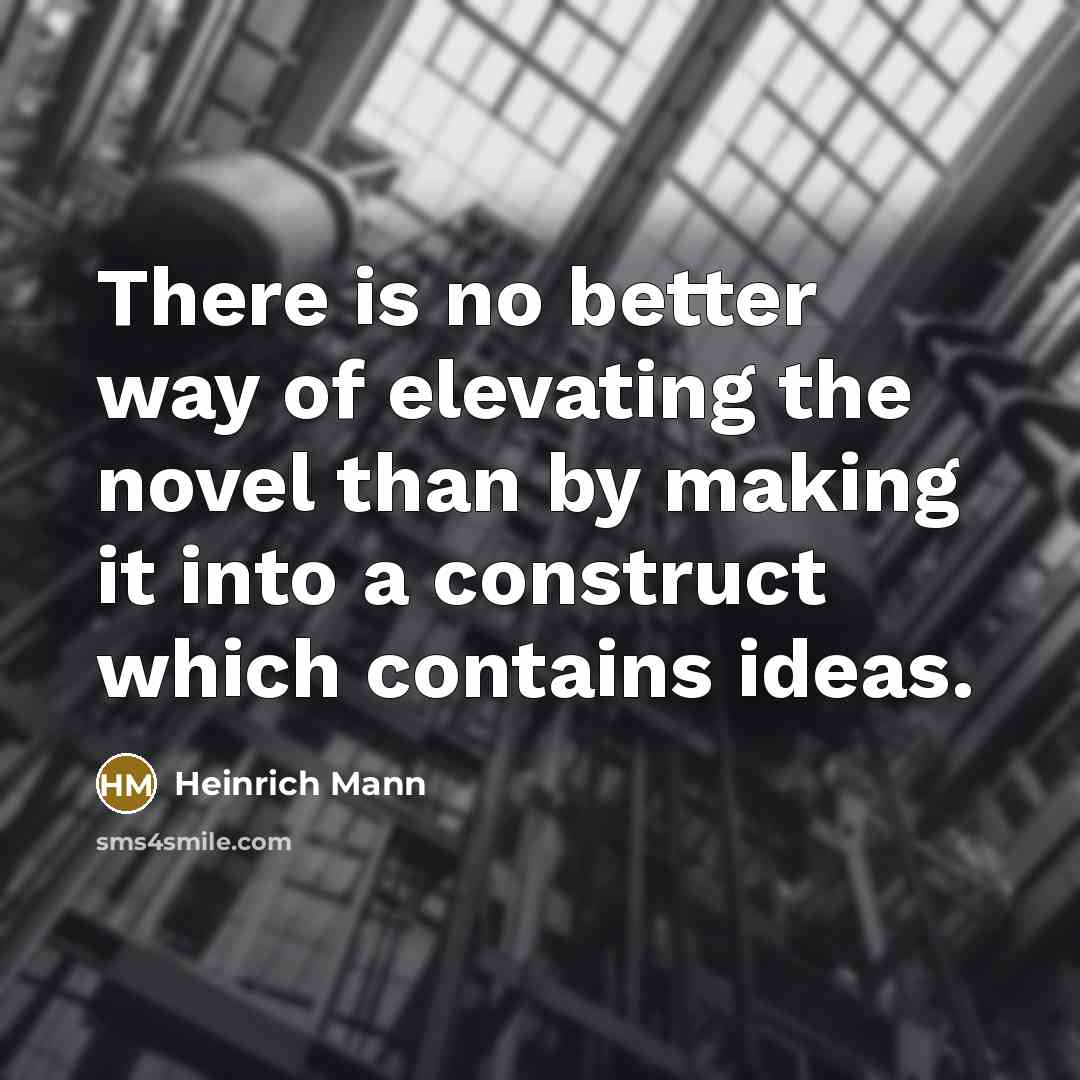 “There is no better way of elevating the novel than…” quote by Heinrich Mann