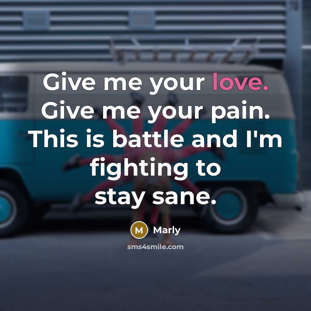 “Give me your love. Give me your pain. This is…” quote by Marly