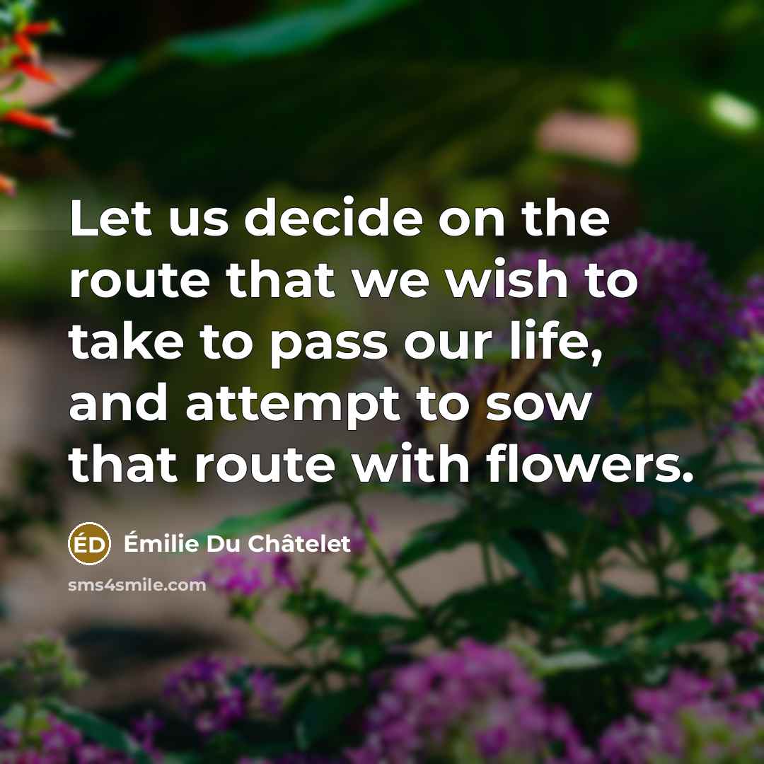 “Let us decide on the route that we wish to…” quote by Emilie du Chatelet