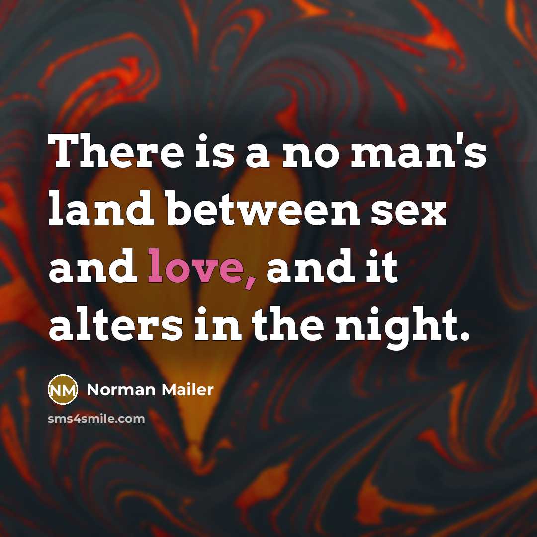 “There is a no man's land between sex and love,…” quote by Norman Mailer