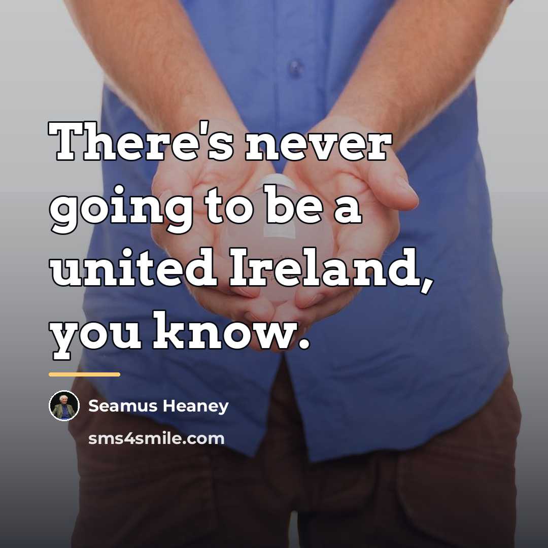 “There's never going to be a united Ireland, you know.…” quote by Seamus Heaney