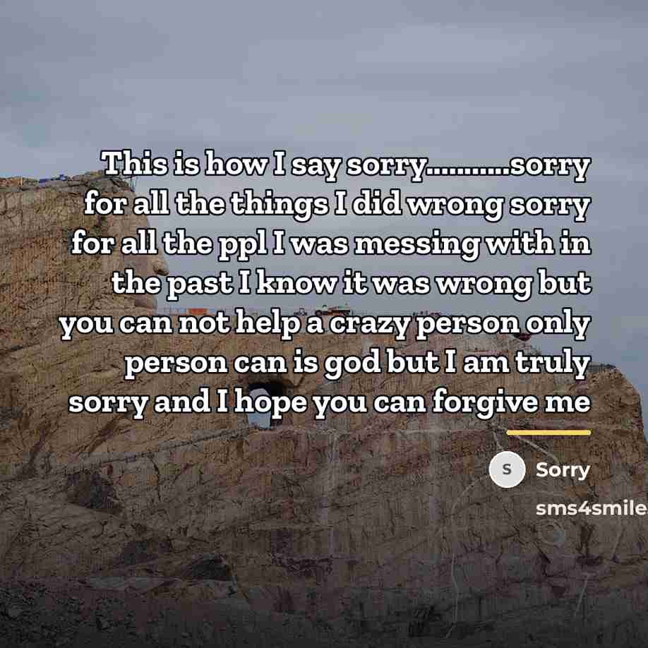 “This is how I say sorry...........sorry for all the things…” quote by Sorry