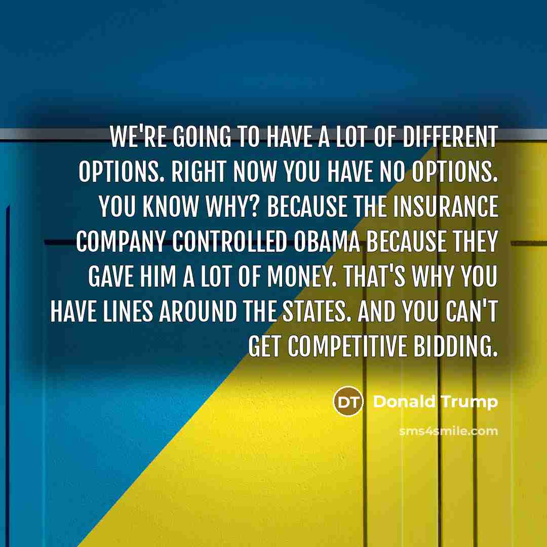 “We're going to have a lot of different options. Right…” quote by Donald Trump