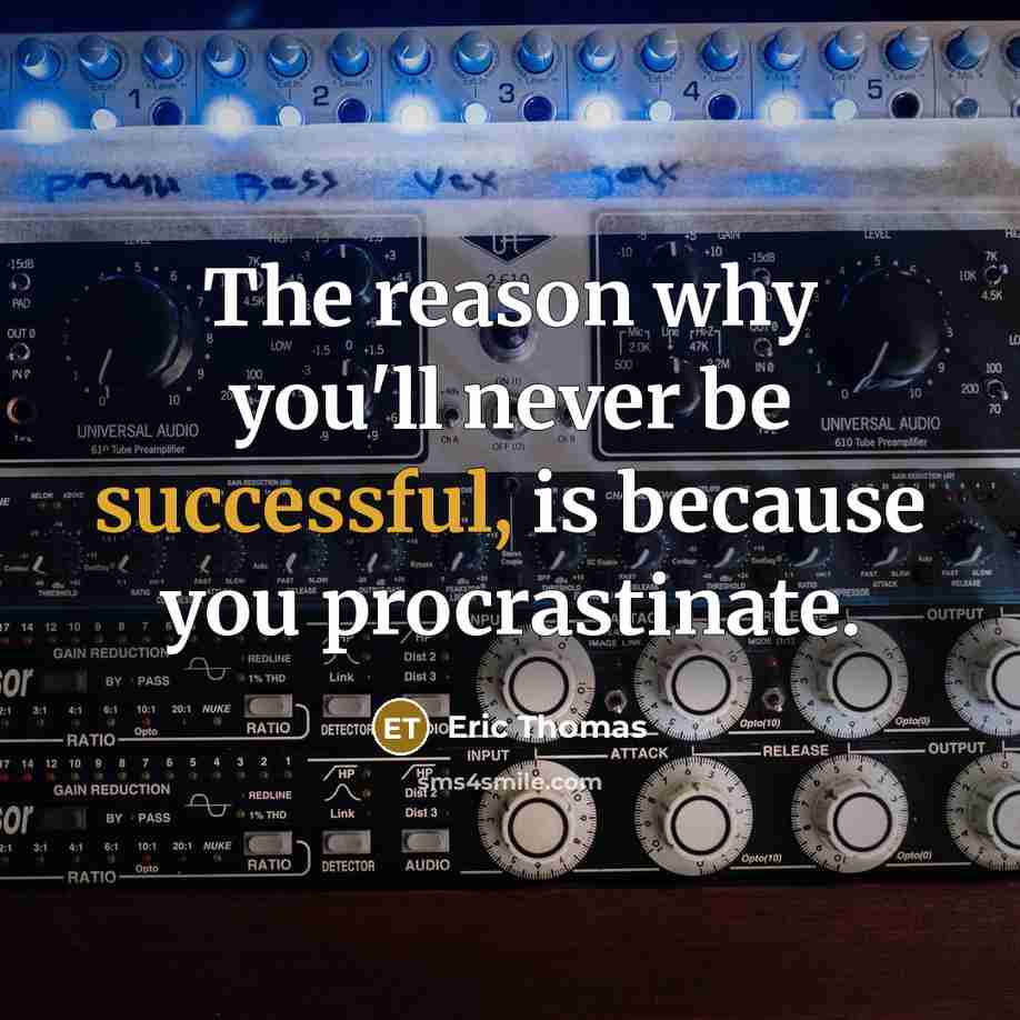 “The reason why you'll never be successful, is because you…” quote by Eric Thomas