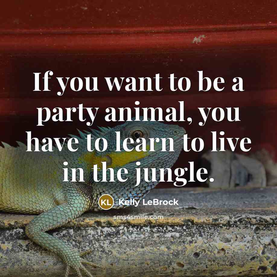 “If you want to be a party animal, you have…” quote by Kelly LeBrock