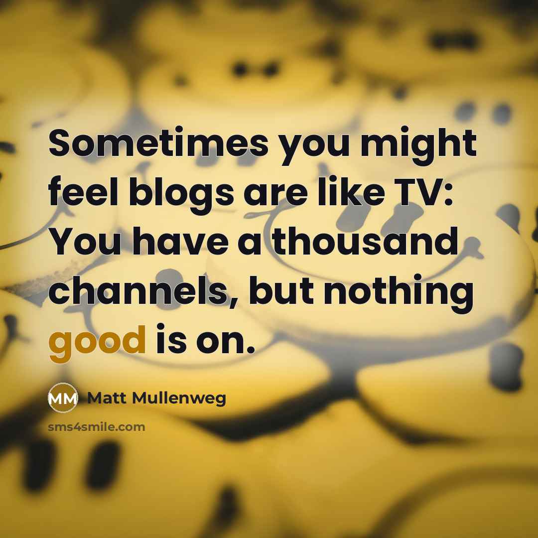 “Sometimes you might feel blogs are like TV: You have…” quote by Matt Mullenweg