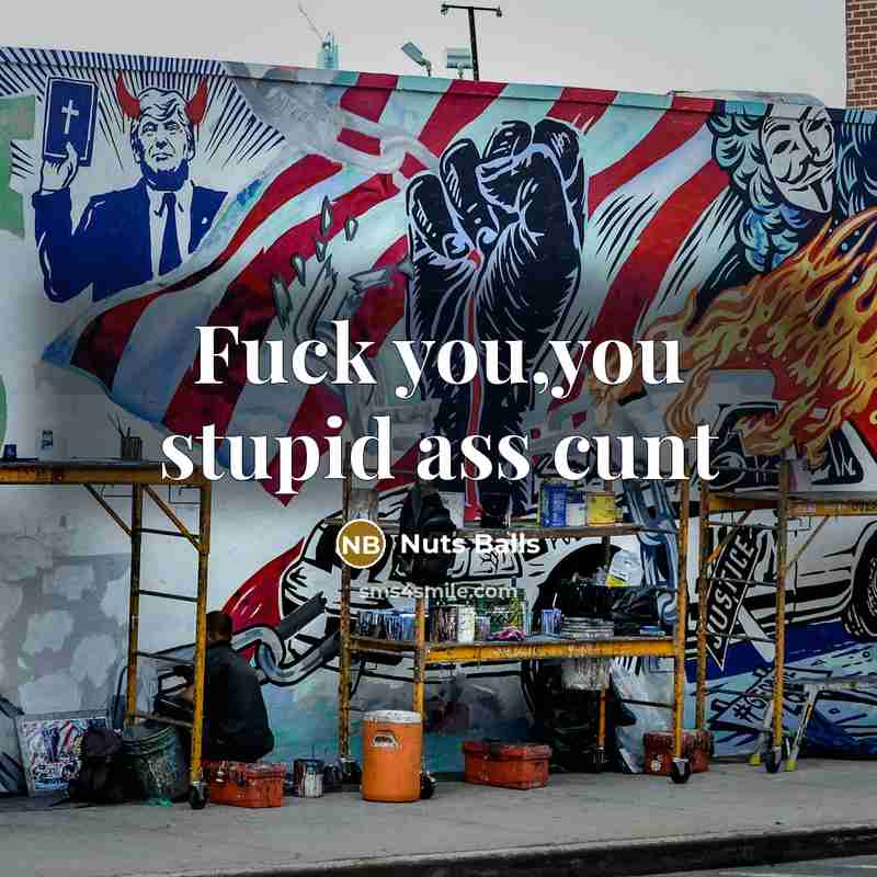 “Fuck you,you stupid ass cunt” quote by Nuts Balls