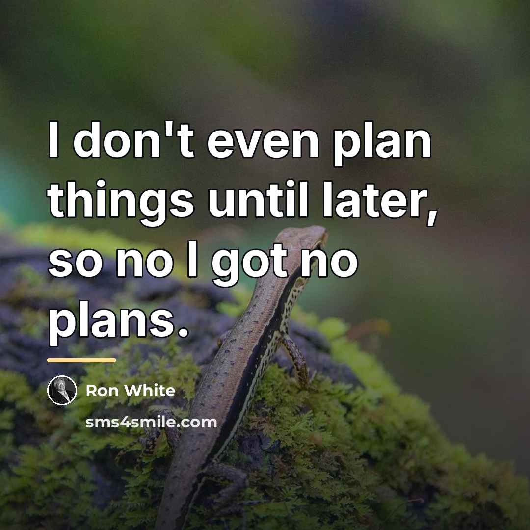 “I don't even plan things until later, so no I…” quote by Ron White
