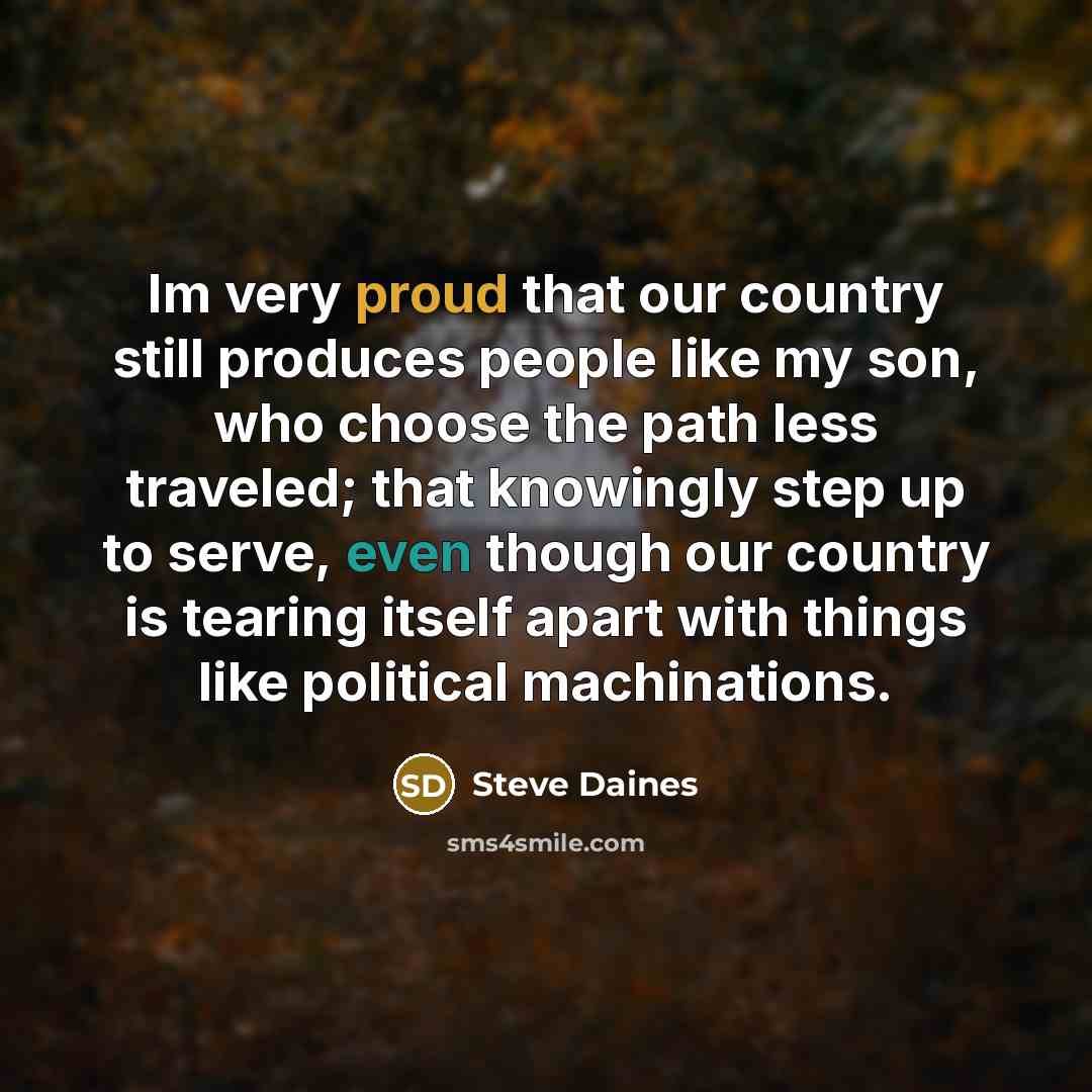 “Im very proud that our country still produces people like…” quote by Steve Daines