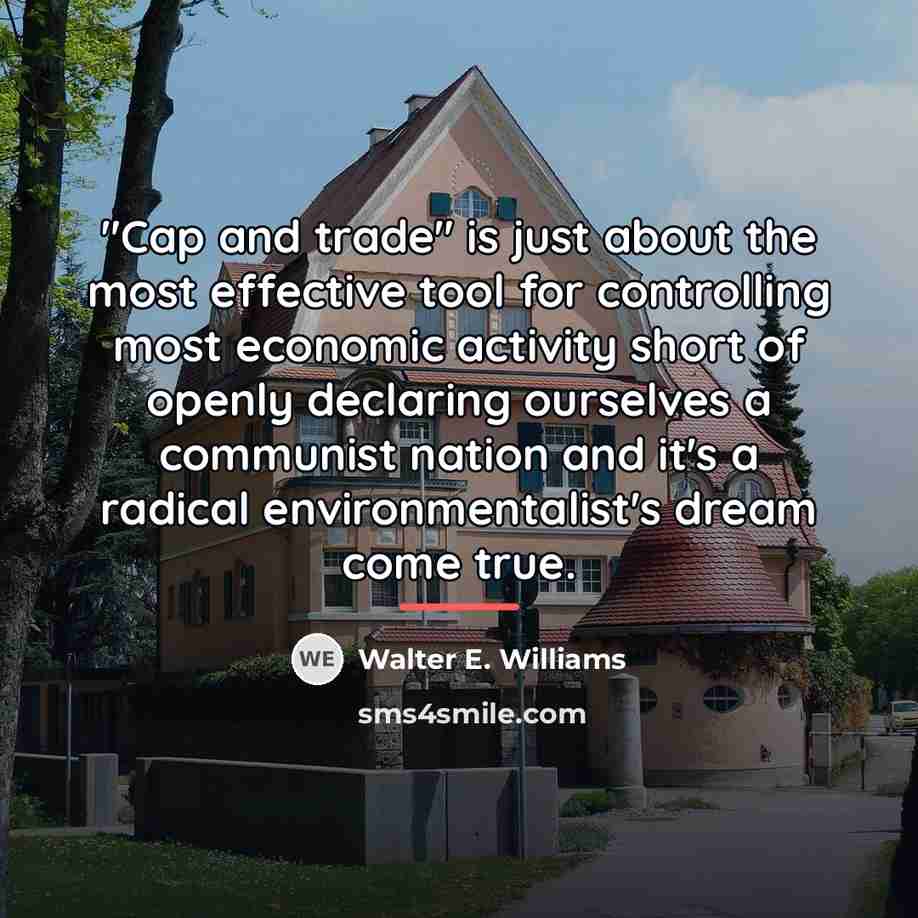 “"Cap and trade" is just about the most effective tool…” quote by Walter E. Williams