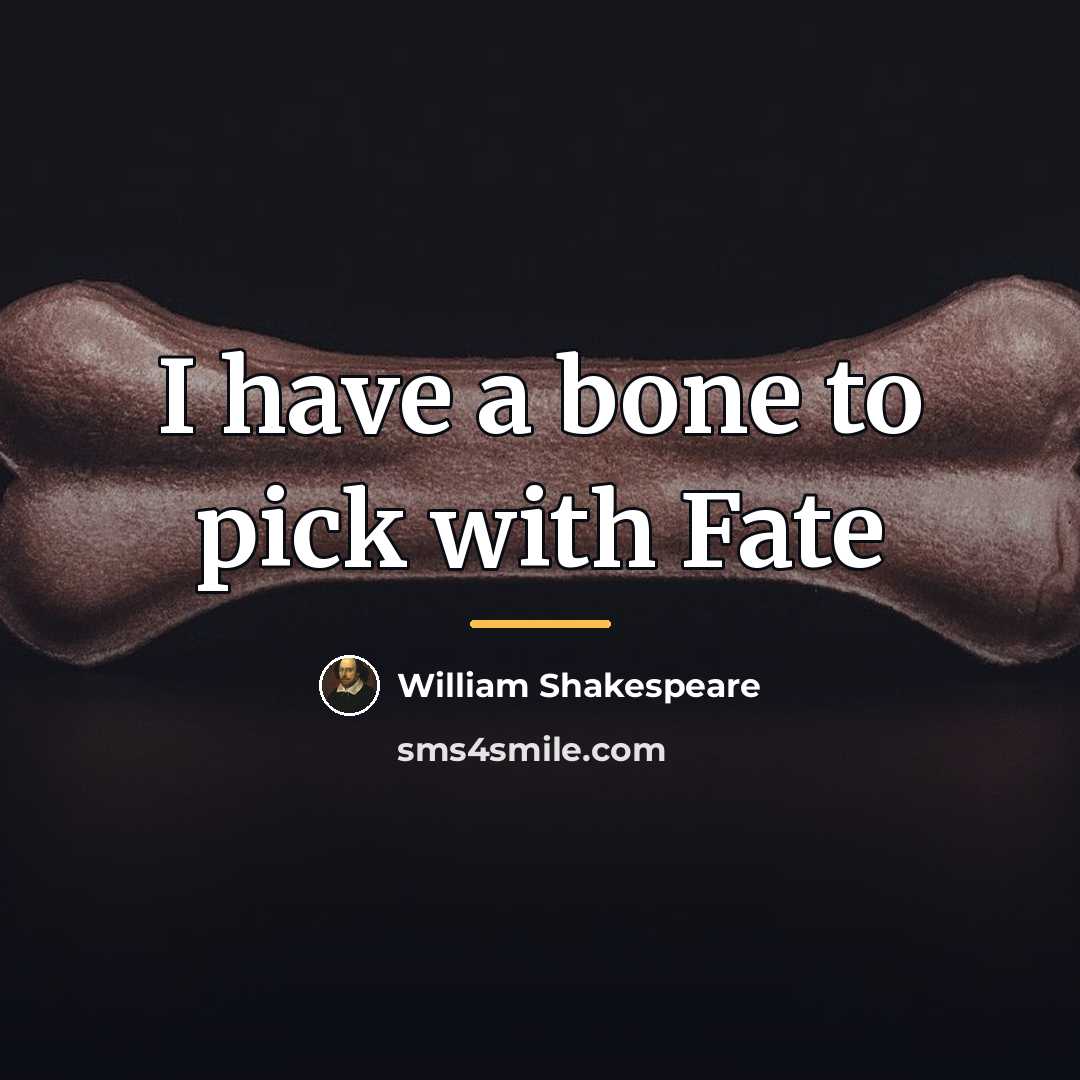 “I have a bone to pick with Fate…” quote by William Shakespeare