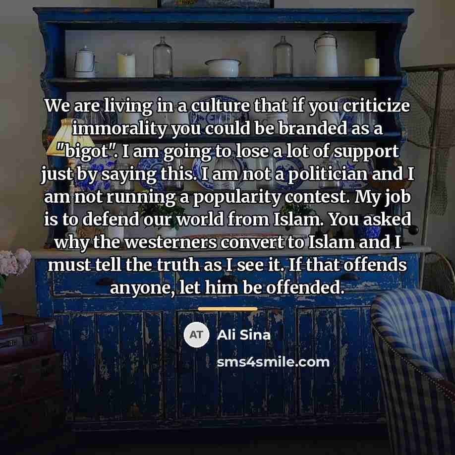 “We are living in a culture that if you criticize…” quote by Ali Sina