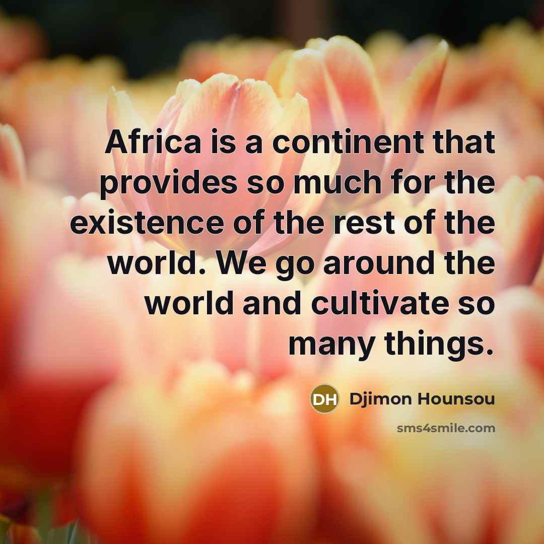 “Africa is a continent that provides so much for the…” quote by Djimon Hounsou