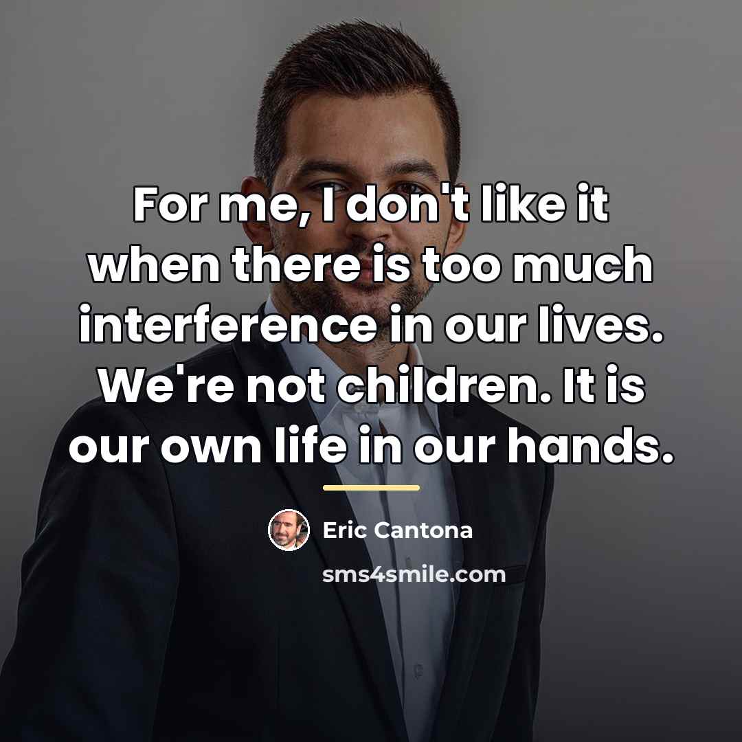 “For me, I don't like it when there is too…” quote by Eric Cantona