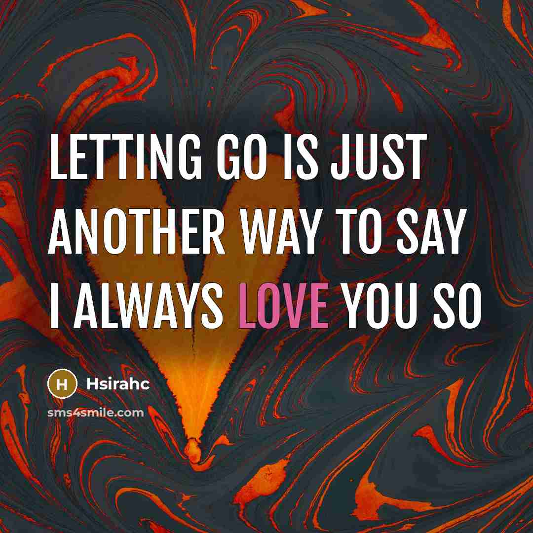 “Letting go is just another way to say I always…” quote by Hsirahc