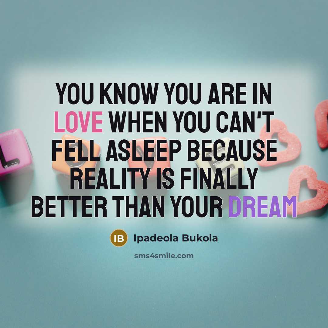 “You know you are in love when you can't fell…” quote by Ipadeola Bukola
