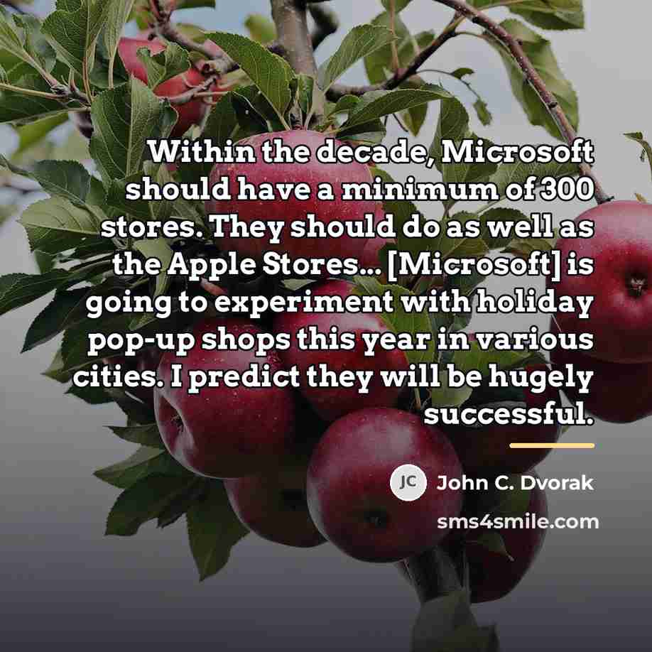 “Within the decade, Microsoft should have a minimum of 300…” quote by John C. Dvorak