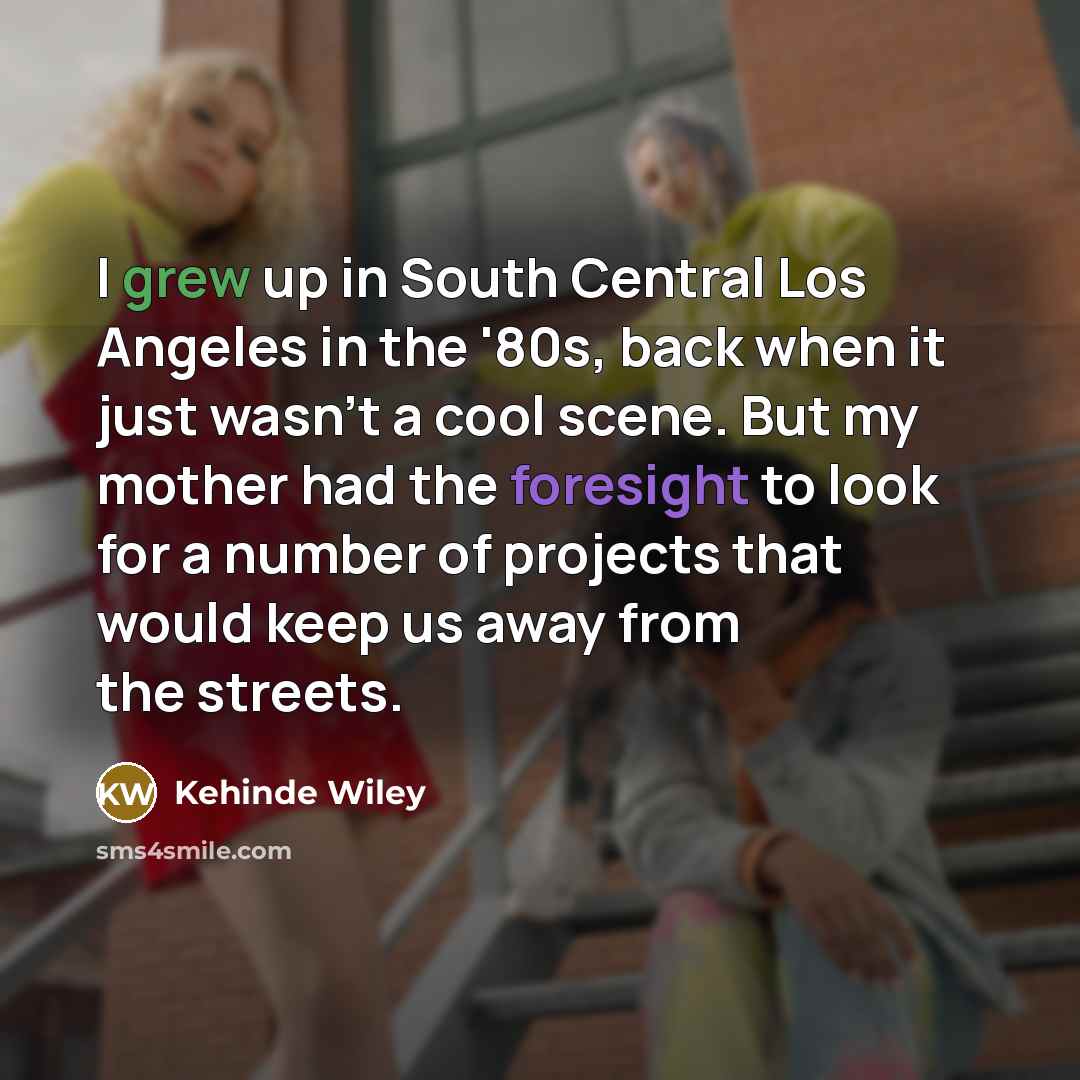 “I grew up in South Central Los Angeles in the…” quote by Kehinde Wiley